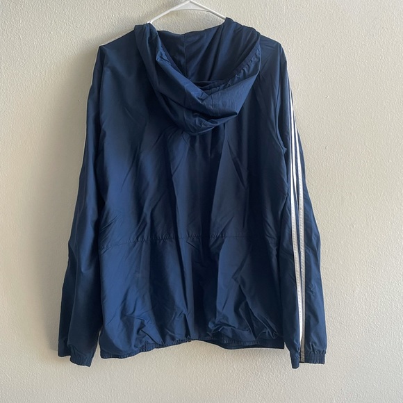 Blue Hooded Adidas Windbreaker - Picture 2 of 2